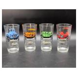 Eight Vintage Car-Themed Glasses