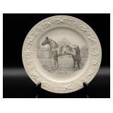 E. Tracer Ceramic Plate Featuring Horse Motif
