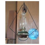 Hanging Oil Lamp with Glass Chimney