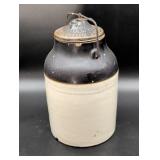 Stoneware Jug with Screw Lid and Wire Bail Handle