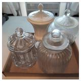 Four Decorative Lidded Jars