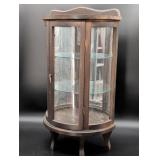 Wooden Curio Cabinet with Glass Shelves