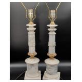 Marble and Brass Table Lamps