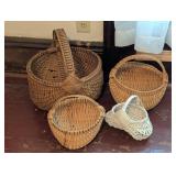 Four Woven Baskets in Varied Shapes