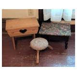 Three Footstools in Varying Styles