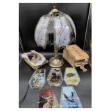 Metal Lamp With Interchangeable Wildlife Panels