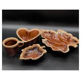 Hull Oven-Proof Brown Glaze Dish Set