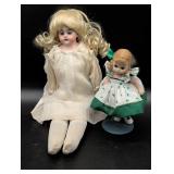 Bisque and Vinyl Dolls with Clothing