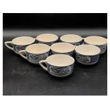 8 Currier & Ives Teacups