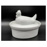 White Ceramic Hen-On-Nest Tureen