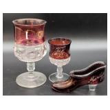 Ruby Flash Glasses and Shoe Figurine Set
