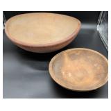 Two Rustic Wooden Bowls
