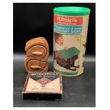 Vintage Monopoly, Lincoln Logs, and Wooden Drawer