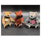 Boyds Bears T.F. Wuzzies Plush Bear Trio