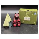 Boyds Plaid Bear and Tree Shakers With Box