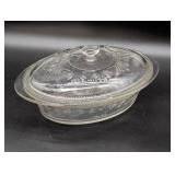 Clear Glass Oval Covered Casserole Dish