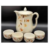 Hallï¿½s Superior Uranium Glaze Teapot and Cups Set