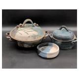 Handmade Ceramic Lidded Bowls and Dish Set