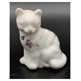 Fenton Hand-Painted Ceramic Cat Figurine