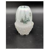 Fenton Glass Fairy Lamp with Winter Scene