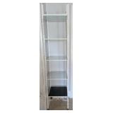 White Metal Shelving Unit with Glass Shelves