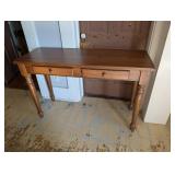 Oak Wood Console Table with Two Drawers
