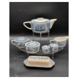 Currier & Ives Themed Ceramic Tea Set