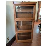 Oak Barrister Bookcase with Glass Doors