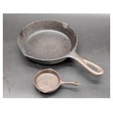 2 Cast Iron Skillets, One Marked ï¿½Skilletï¿½