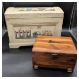 Two Decorative Wooden Boxes