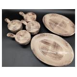 Barkwood Vernontware Ceramic Serving Set