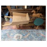 Wooden Toy Wheelbarrow and Rocking Horse Chair