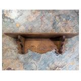 Carved Wood Wall Shelf with Decorative Motifs