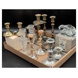 Candleholders in Metal and Glass