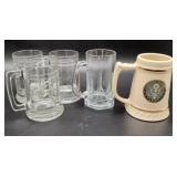 Glass Beer Mugs and US Army Ceramic Stein