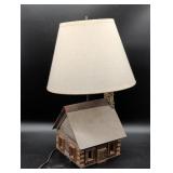 Rustic Cabin-Style Table Lamp With Shade