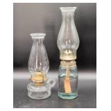 Glass Oil Lamps with Chimneys