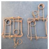 Two Metal Muskrat Traps
