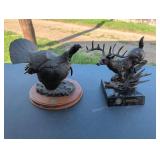 Two Wildlife Bronze Sculptures on Bases