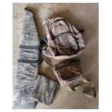 Camo Hunting Gear with Backpack and Gun Case