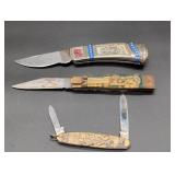 Three Decorative Folding Knives