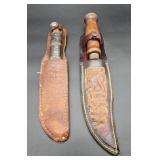 Two Fixed-Blade Knives with Sheaths