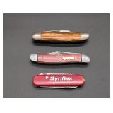 Three Folding Pocket Knives