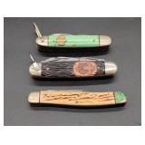 Three Vintage Multi-Blade Pocket Knives