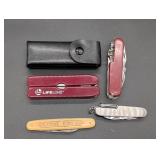 Pocket Knives and Leather Case Set