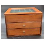 Wooden Knife Display Box with Glass Top