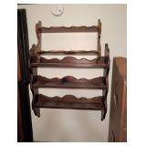 Two Wall-Mounted Wooden Shelf Units