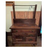 Wooden Washstand with Drawers and Mirror Frame