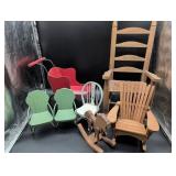 Doll Chairs and Cast Iron Sleigh