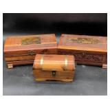 Three Wooden Decorative Boxes